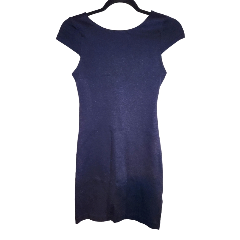 Alice + Olivia Navy Blue Open Back Cap Sleeve Mini Dress Size 0/XS Party